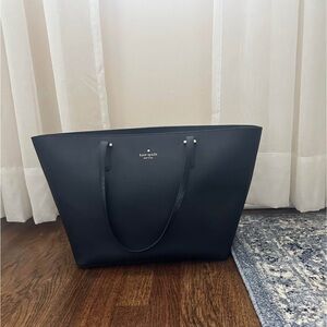 Kate Spade Black Leather Tote with Structured Design